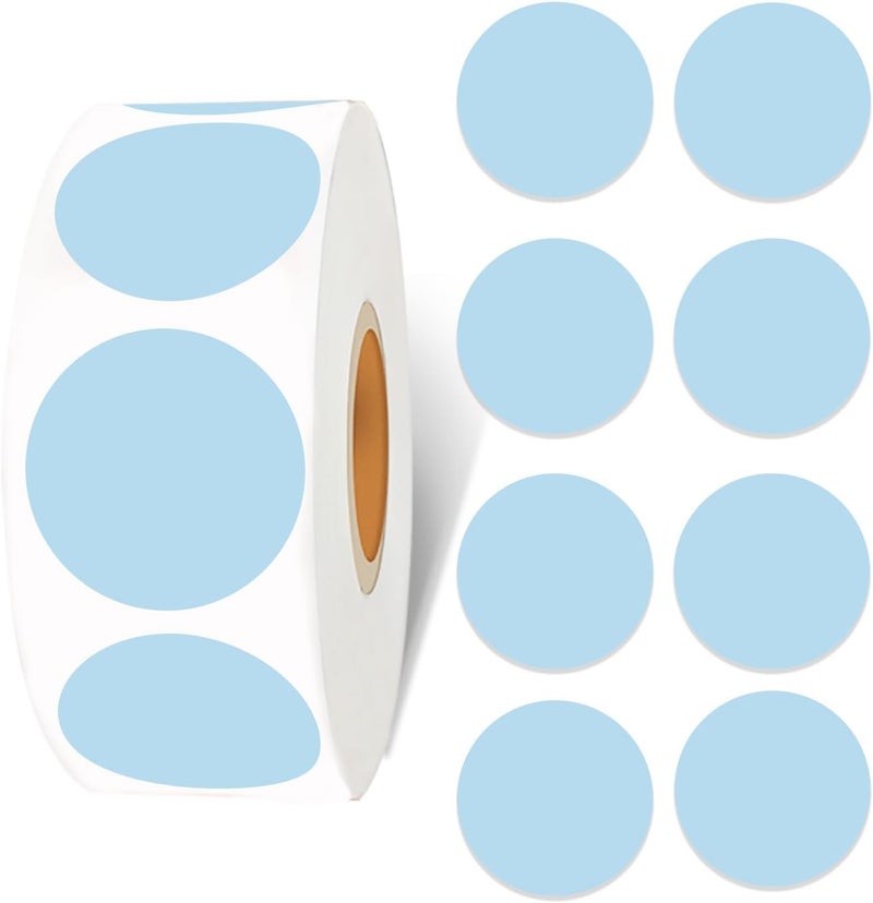 starboling 800Pcs 1inch Light Blue Round Color Coding,Dot Stickers Labels,Can Writing for Office,Student Classroom and Other Scenarios - Image 1